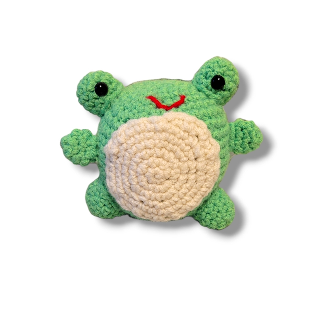 Handmade Crochet Frog Acrylic Yarn Poly Filled
